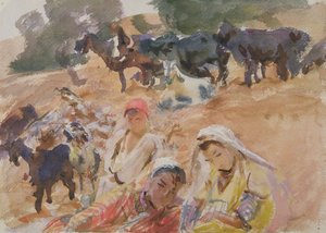 Pastýři (wc na papíře) od John Singer Sargent