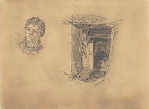 Hlava chlapce; a Vchod do chatrče od John Singer Sargent