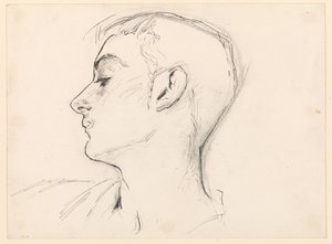 Hlava mladého muže (Albert de Belleroche) z profilu od John Singer Sargent