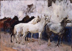 Koně v Palmě, Mallorca, Španělsko, 1908 od John Singer Sargent