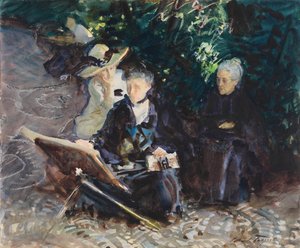 V Generalife, 1912 (čb, vosková pastelka a grafit na bílém vliesovém papíře) od John Singer Sargent