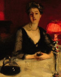 The Glass of Port: detail Edith Vickers od John Singer Sargent