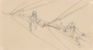 Muži na ráfku, kolem roku 1876 (grafit na tkaném papíře) od John Singer Sargent