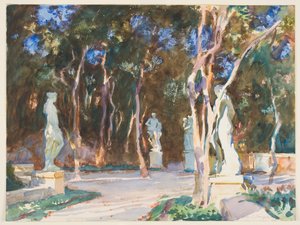 Shady Paths, Vizcaya (wc nad grafitem na papíře) od John Singer Sargent