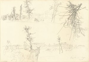 Vojáci ve zdevastované krajině [recto], 1918. od John Singer Sargent