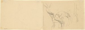 Studie na "Kování kalvárských koní vpředu" [verso] od John Singer Sargent