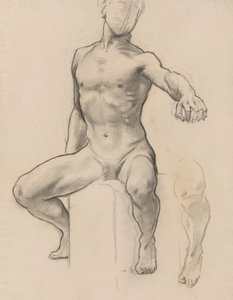 Studie Persea pro Persea na Pegasovi zabíjející Medúzu, nástěnná malba, Stairway, Museum of Fine Arts, Boston [?] od John Singer Sargent