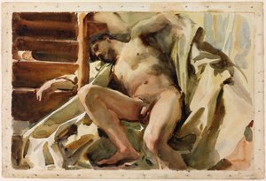 Studie ležícího mužského aktu od John Singer Sargent