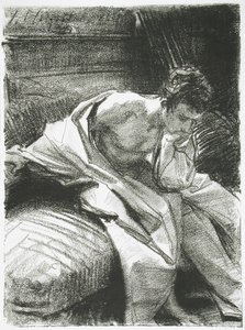 Studie sedícího mladého muže od John Singer Sargent