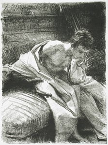Studie sedícího mladého muže, 1895 od John Singer Sargent