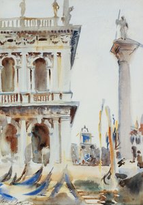 Roh Libreria, se sloupem sv. Theodora, Benátky, 1904 od John Singer Sargent