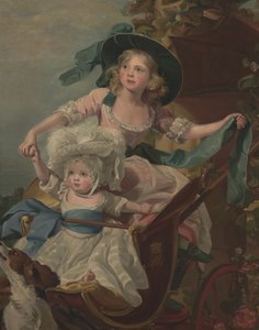 Dvě princezny, Sophia a Amelia, dcery Jeho Veličenstva, krále Jiřího III., kolem roku 1785 (olej na plátně)