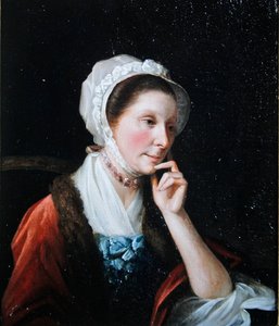 Portrét dámy (olej na panelu) od John Singleton (attr. to) Copley