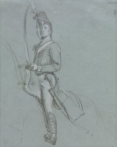 Husarský důstojník na koni od John Singleton Copley