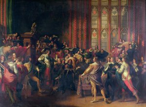 Karel I. (1600-49) Požadující pět členů v Dolní sněmovně v roce 1642