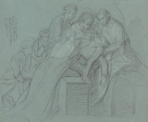Studie pro Centrální skupinu v "Smrt hraběte z Chathamu" od John Singleton Copley