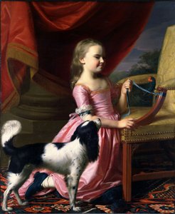 Mladá dáma s ptákem a psem od John Singleton Copley