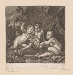 Tři amorky s ptákem od attributed to John Smith
