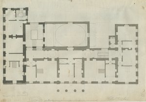 Chillington Hall: kresba perem a tužkou, nd [1789] (kresba)