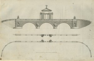 Chillington Park - Proposed Bridge: sépiová kresba, nd [1789] (tisk)