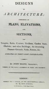 Frontispis pro „Návrhy v architektuře, sestávající z plánů, pohledů a řezů“, vydáno 1797 (rytina)