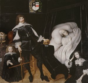 Sir Thomas Aston (1600-45) na smrtelné posteli své ženy od John Souch