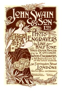 Reklama pro John Swain & Son, tiskárny, 1901.