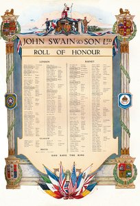 Čestný seznam John Swain & Son Ltd., 1917