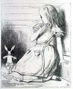 Alenka a králík - v „Aličiných dobrodružstvích v říši divů a přes zrcadlo“ od Lewise Carrolla, nemocného. John Tenniel (1820-1914) od John Tenniel