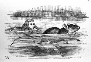 Alenka v říši divů od Lewise Carrolla (E. Dodgson). Ilustrace prvního vydání od Tenniela od John Tenniel