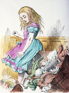 Alice obklopená zvířaty od John Tenniel