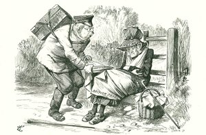Německo ukradlo Británii pozici světového lídra v obchodu a výrobě. Cartoon John Tenniel z Punch, 5. září 1896. od John Tenniel