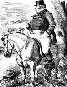 John Bull sleduje podzimní manévry od John Tenniel