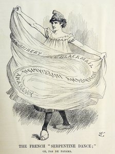 John Tenniel karikatura o francouzských machinacích nad budovou Panamského průplavu. Od 