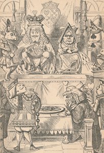 Král a královna srdcí u dvora, 1889 od John Tenniel