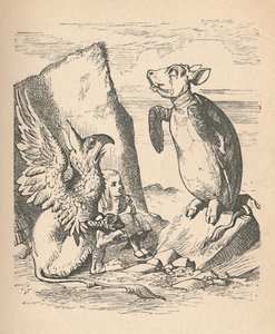 Mock Turtle, Gryphon a Alice, 1889 od John Tenniel