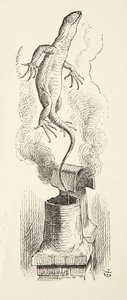 There Goes Bill!, z knihy Alenčina dobrodružství v říši divů od Lewise Carrolla (1832 - 98), vyd. 1891 od John Tenniel