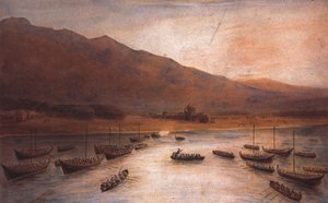 Vylodění britských vojsk v Ras Al Khaimah 1809, autor J. Thirtle od John Thirtle