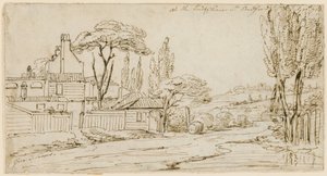 Na konci ulice Chenies, Bedford Square, 20. července 1793 (inkoust na papíře) od John Thomas Serres