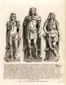 Britský král Lud a jeho synové Angrogeus a Theomantius (Temantius), opravář hradeb Trinovantum, později Caer Lud neboli Lud