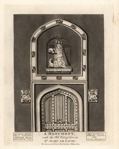 Hrobová podobizna Alicie, dcery Simona Stewarda, se starou sakristií v St Mary le Savoy od John Thomas Smith