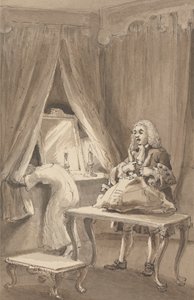 Hogarth poté, co si jeho žena oblékla novou noční košili, svázal své věci, aby je poslal Siru Jamesi Thornhillovi, s dopisem, ve kterém mu řekl: „Vzal svou dceru bez haleny k ní A--e od John Thomas Smith