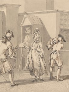 Hogarth nese nemocné dítě svého pána kolem pole Leicester Fields. Spot of Ground Leicester House. od John Thomas Smith