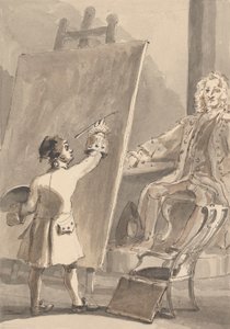 Hogarth maluje svůj obraz kapitána Corama pro nemocnici Foundling od John Thomas Smith