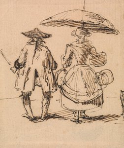 Joseph Nollekens R.A. a paní Nollekensová: Dvojice kompasů a pár vilků vedle sebe od John Thomas Smith
