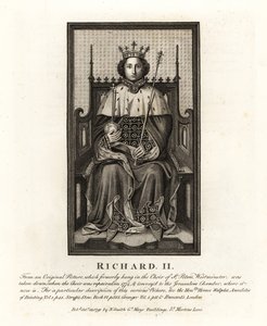 Anglický král Richard II., z původního obrazu zavěšeného ve sboru St Peter’s Westminster od John Thomas Smith