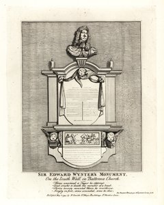 Památník sira Edwarda Wyntera, zemřel v roce 1685, na jižní stěně kostela St Mary