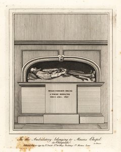 Památník Richarda Fishbourne Mercer, zemřel 1625, v Ambulatory v Mercers Chapel, Cheapside od John Thomas Smith