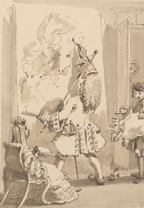 Chlapec Sira Jamese Thornhilla vchází do malířské místnosti svého pána, aby předal balíček a dopis v přítomnosti lady Thornhillové od John Thomas Smith