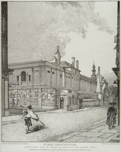 South West View of Bethlem Hospital a London Wall, 1814 od John Thomas Smith